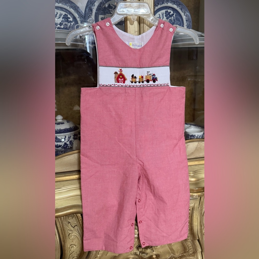 Smocked Farm longall 4t boutique boys